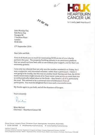 Thank you from Heartburn Cancer UK